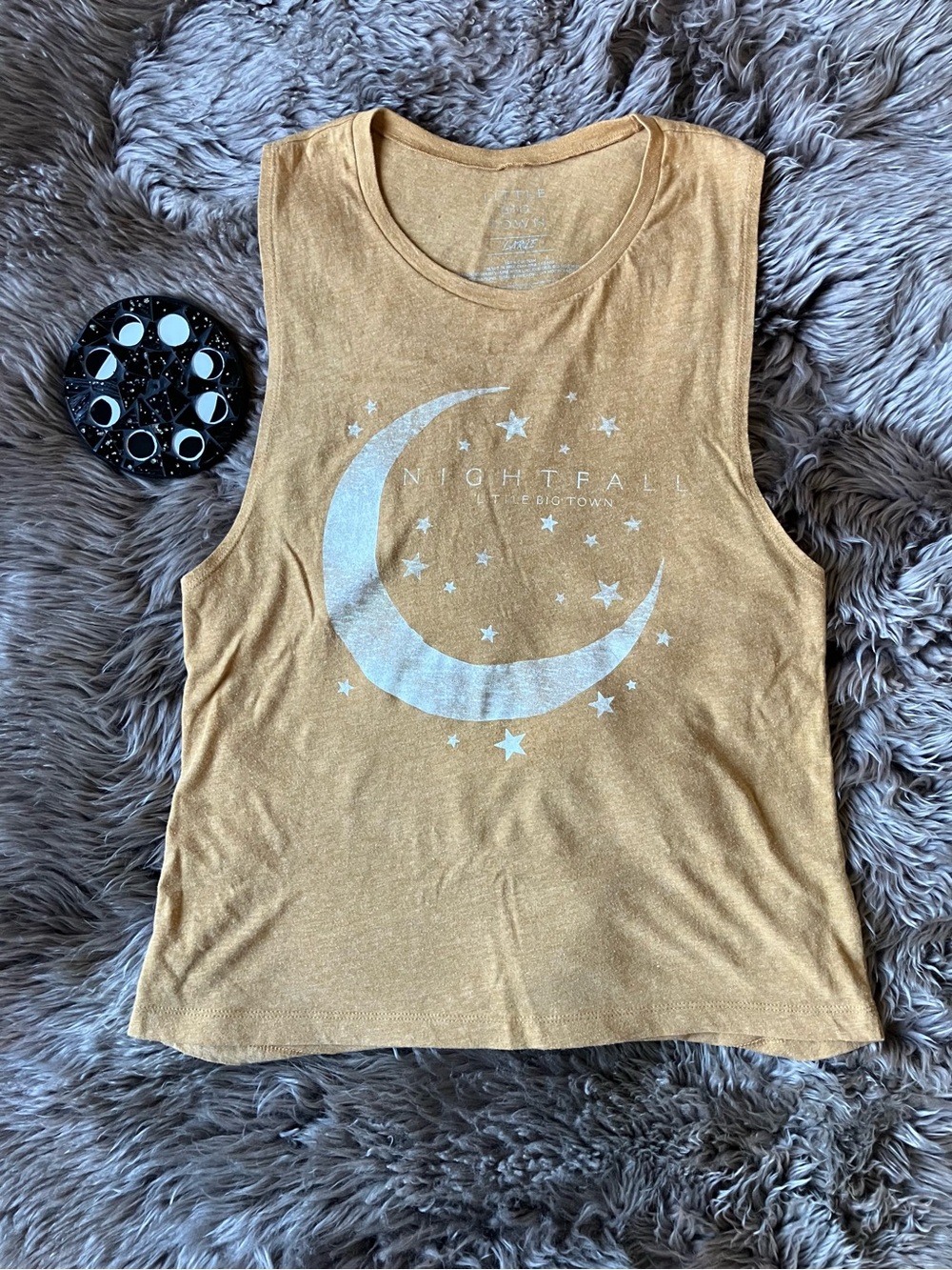 Little Big Town's "Nightfall" Moon Graphic Muscle Tank - Mustard Yellow